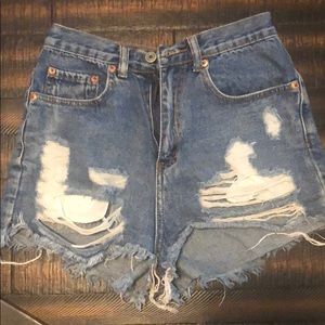 High rise short shorts